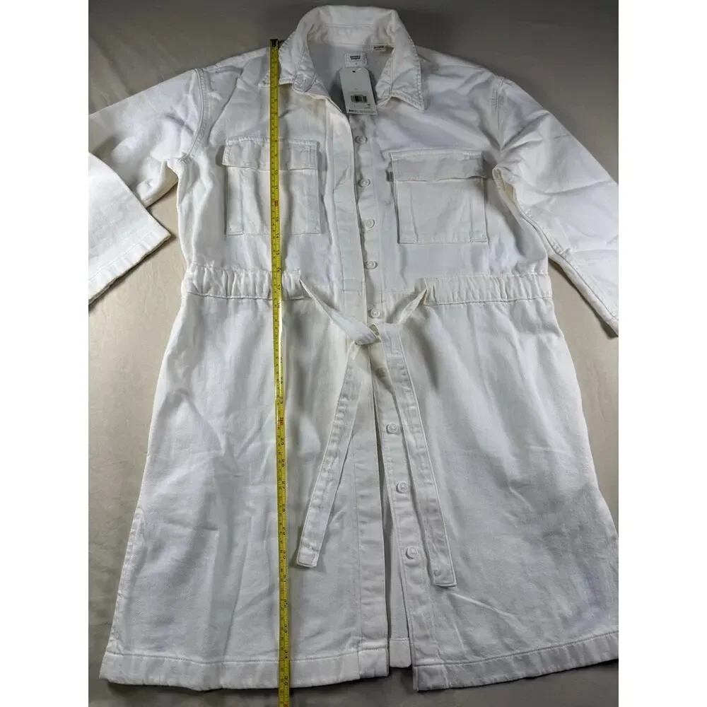 Levi's L93808 Womens White Ainsley Denim Utility Dress Size Small (NWT)